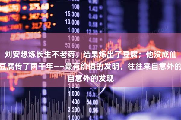 刘安想炼长生不老药，结果炼出了豆腐；他没成仙，但豆腐传了两千年——最有价值的发明，往往来自意外的发现
