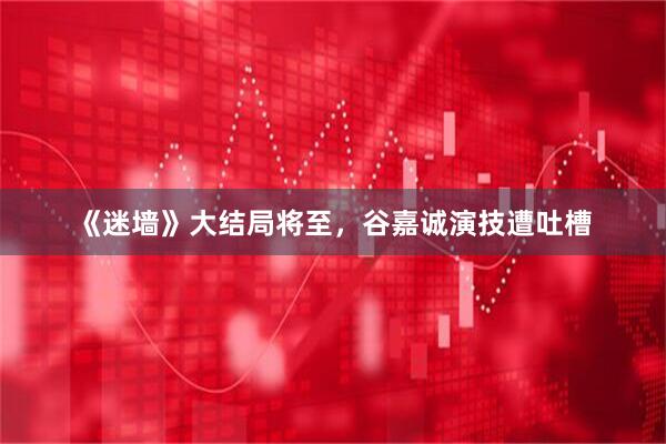 《迷墙》大结局将至，谷嘉诚演技遭吐槽
